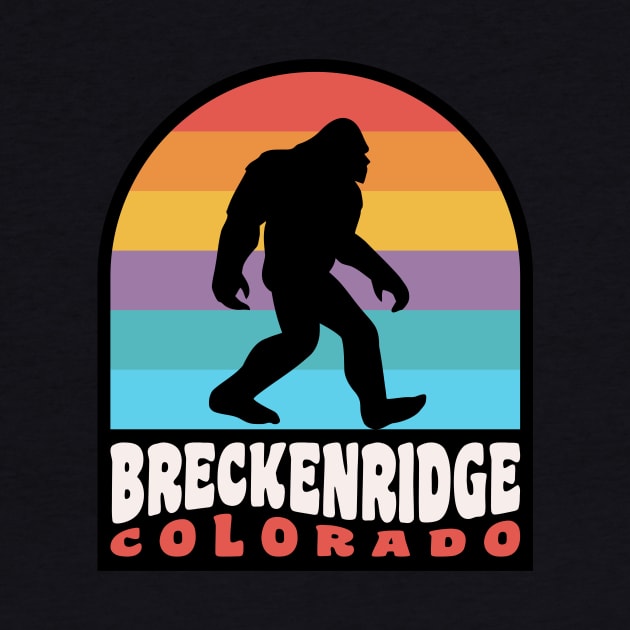 Breckenridge Colorado Bigfoot Sasquatch Retro Sunset by PodDesignShop